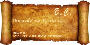 Bunevácz Cintia névjegykártya